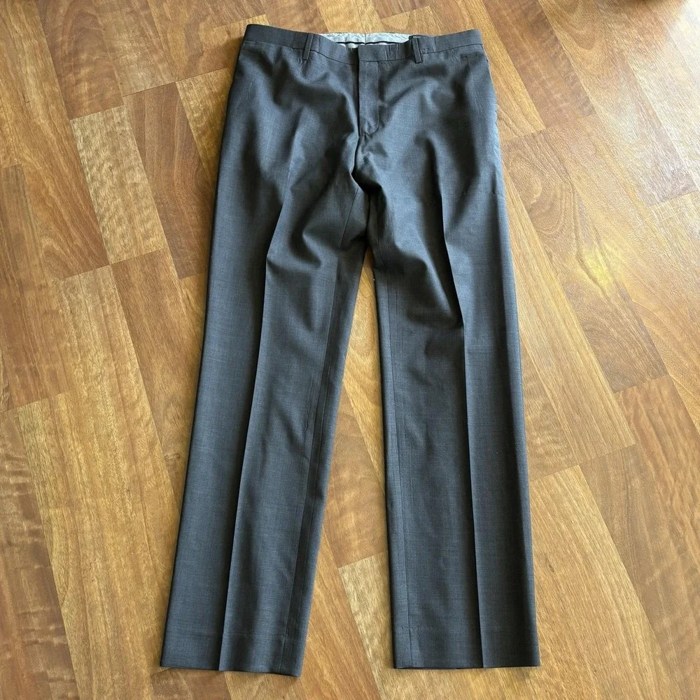 Banana Republic Pants Mens 34x34 Gray Classic Fit Microfiber Dress Flat Front